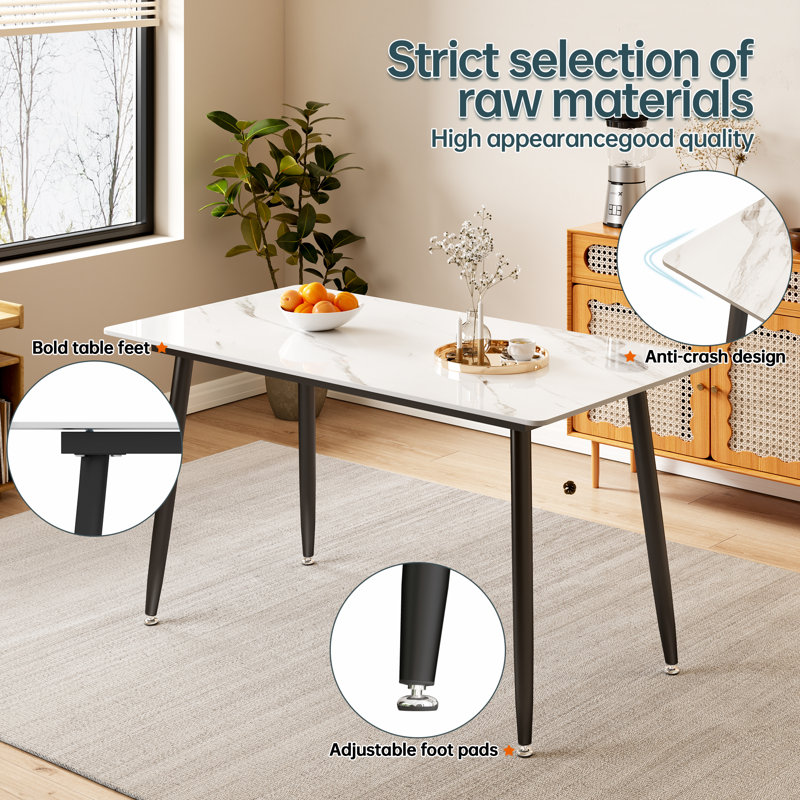Ivy Bronx Linard Rectangular Sintered Stone Ceramics Dining